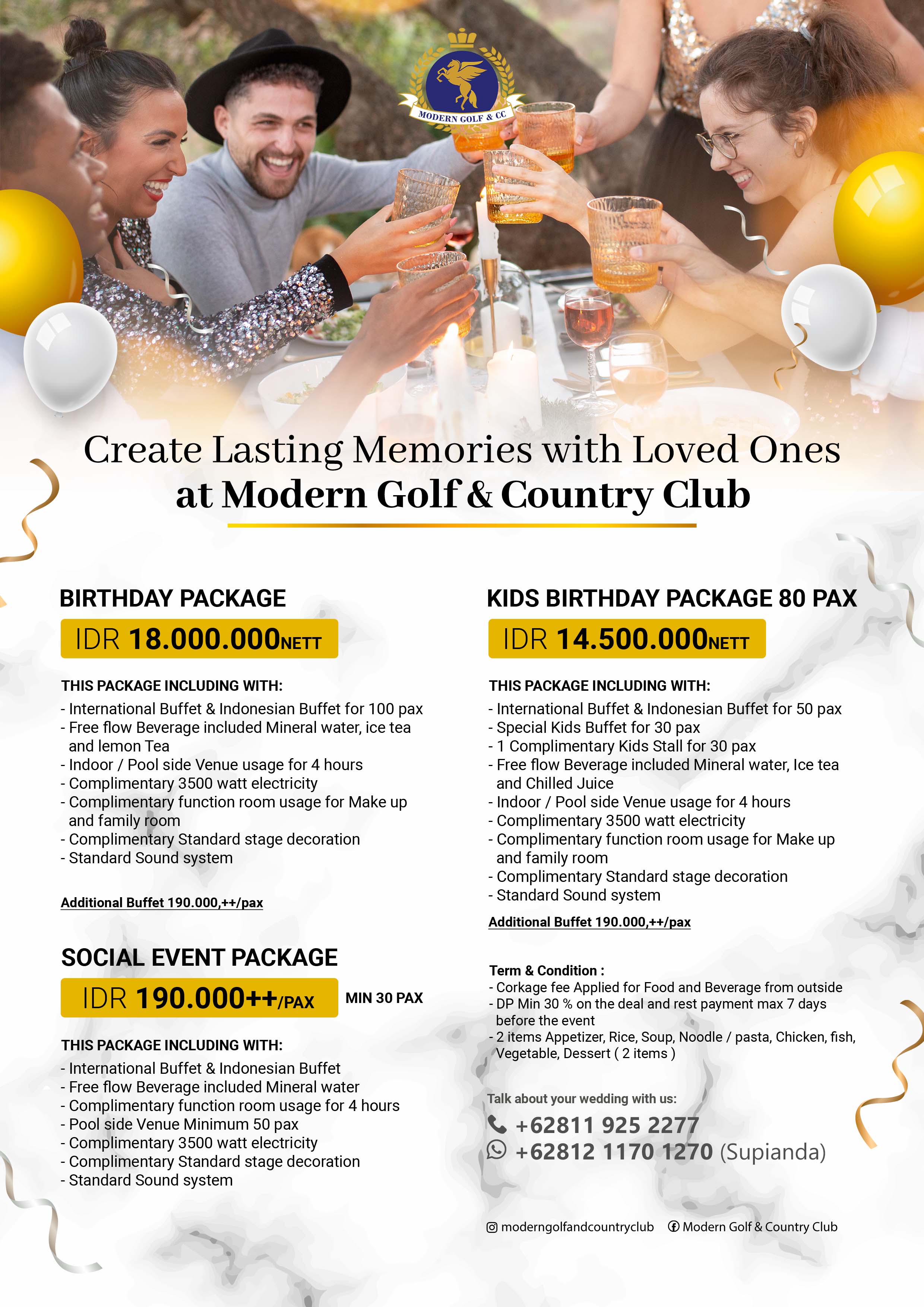 MICE and Wedding Fees & Rates